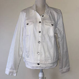 WHITE WOMEN'S DENIM JACKET SOCIAL STANDARD SIZE XL NWT